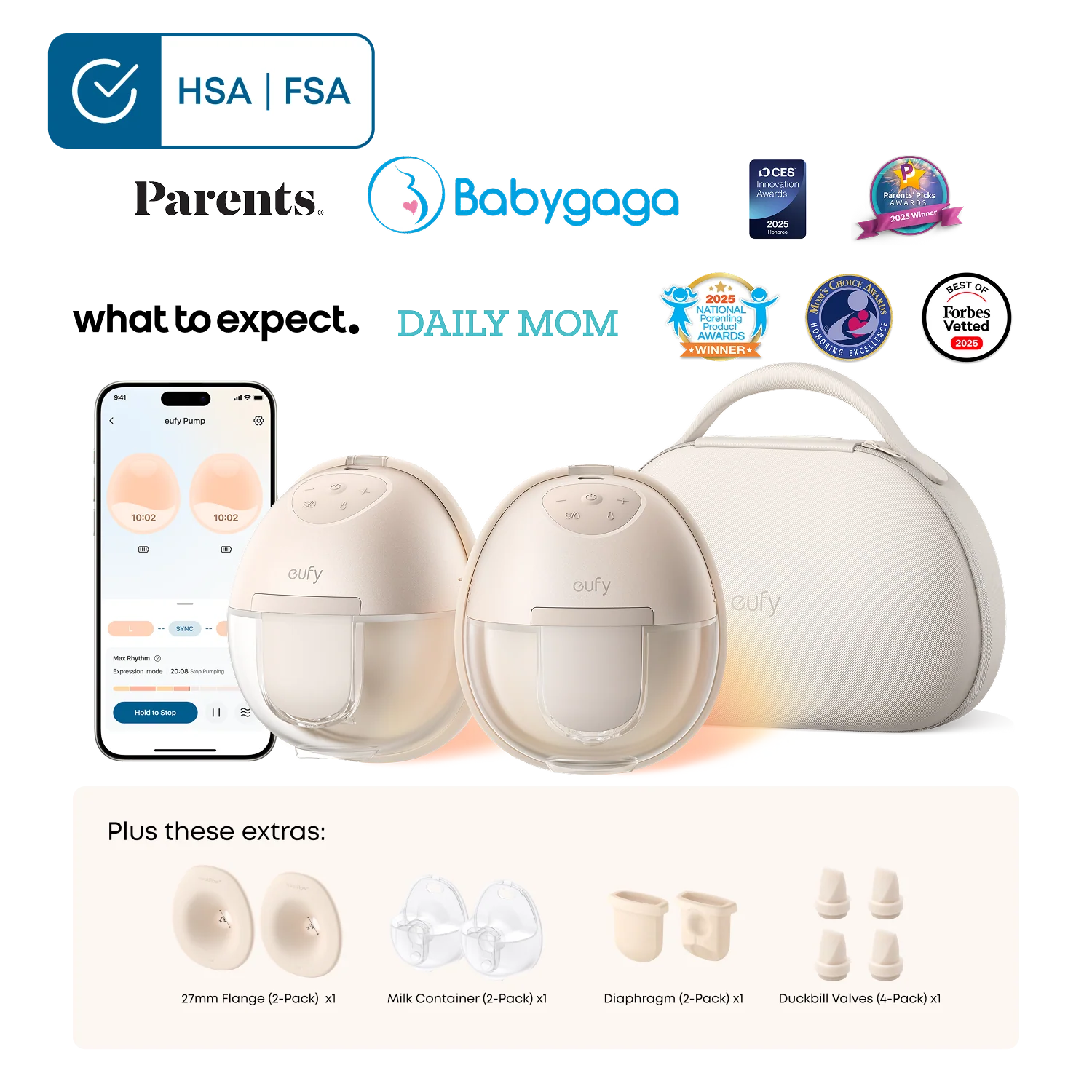 eufy Breast Pump S1 Pro & 27 mm Flange (2-Pack)