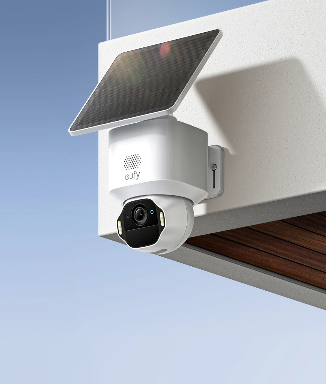eufy security camera with solar panel for outdoor surveillance