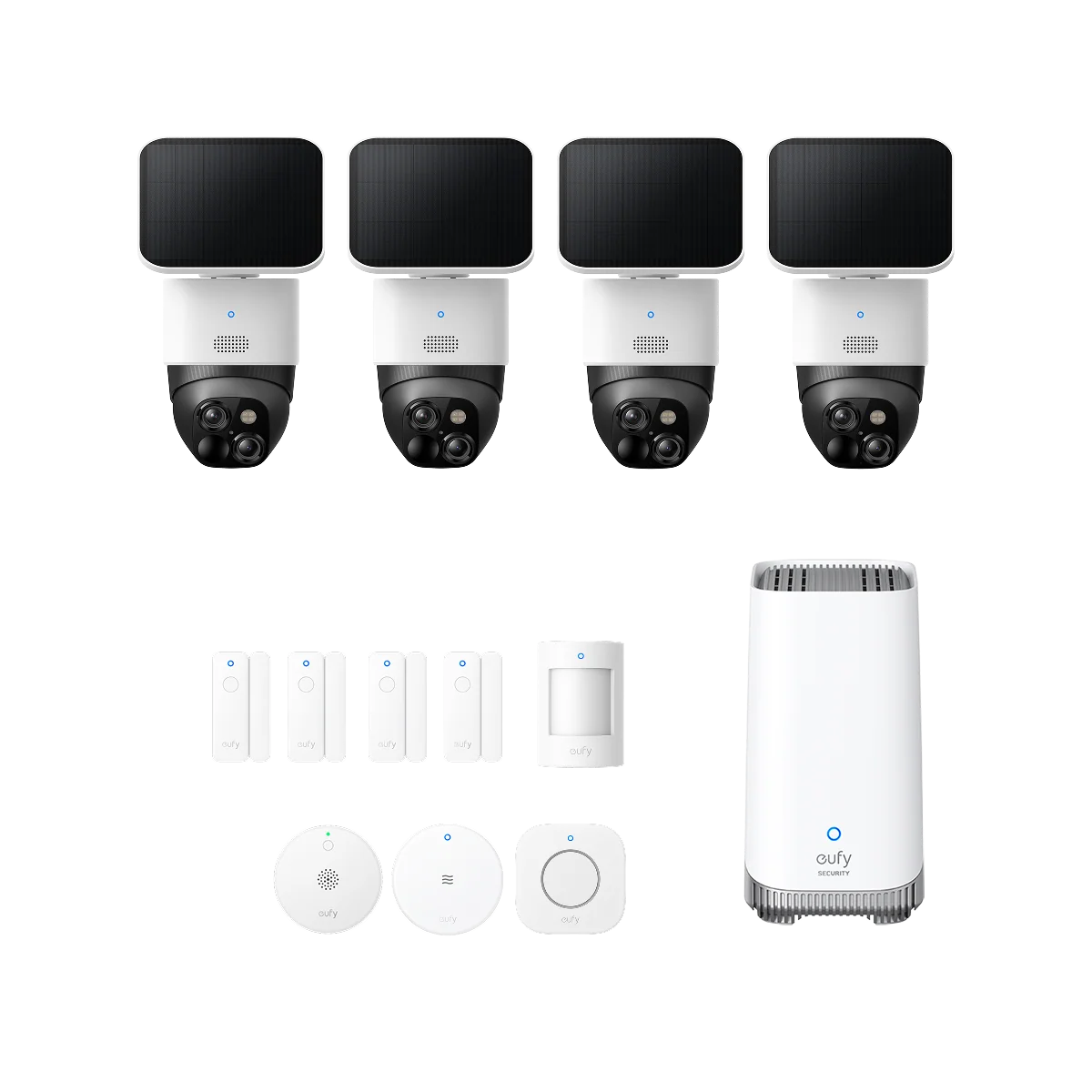 eufy SoloCam S340 (4 - Cam Kit) with Alarm System + HomeBase? S380
