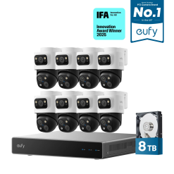 eufy 4K NVR S4 Max 8 - Camera Kit with 8 TB HDD