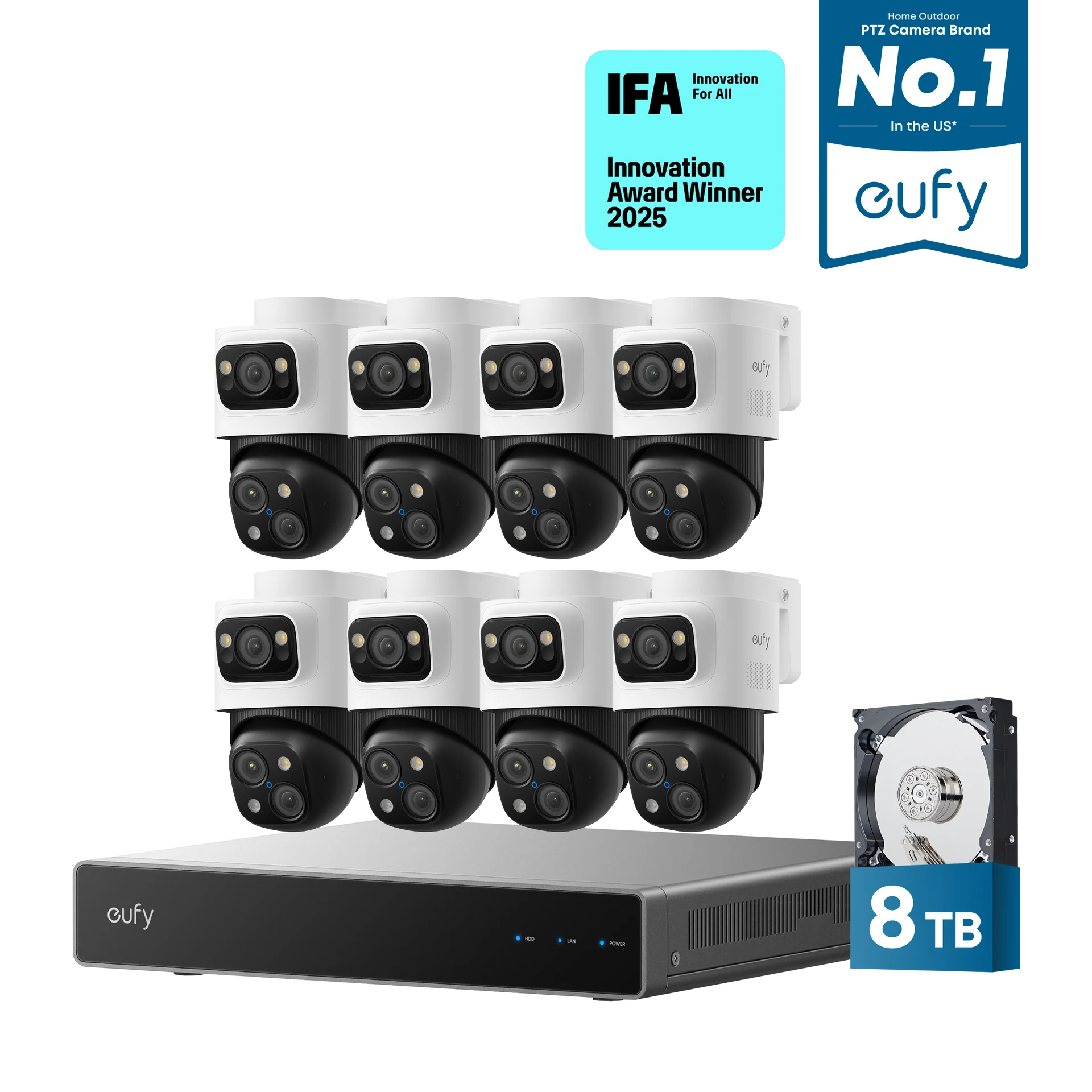 eufy 4K NVR S4 Max 8 - Camera Kit with 8 TB HDD