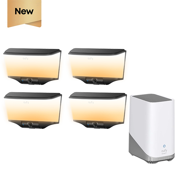eufy Wall Light Cam S4 (4 pack) + eufy HomeBase? S380