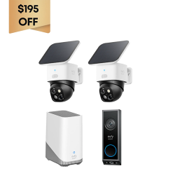 eufy SoloCam S340 (2-Pack) + Video Doorbell E340 + eufy HomeBase? S380