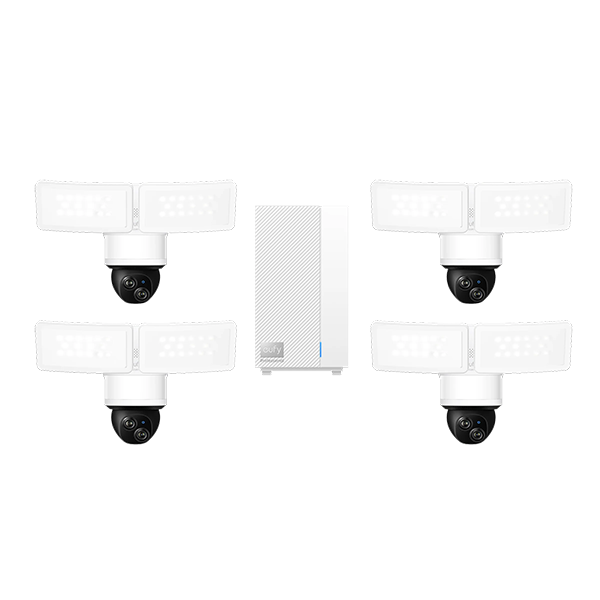 eufy Floodlight Camera E340 (4 - Cam Kit) + eufy HomeBase? Professional S1