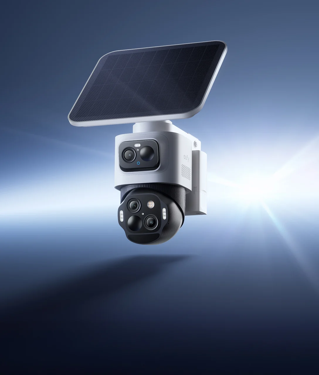 eufy solar-powered security camera with dual lenses